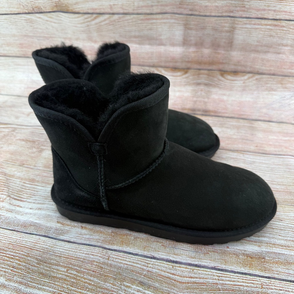 Kirkland Signature Womens Black Suede Shearling Ankle Boots Size 8 1711735